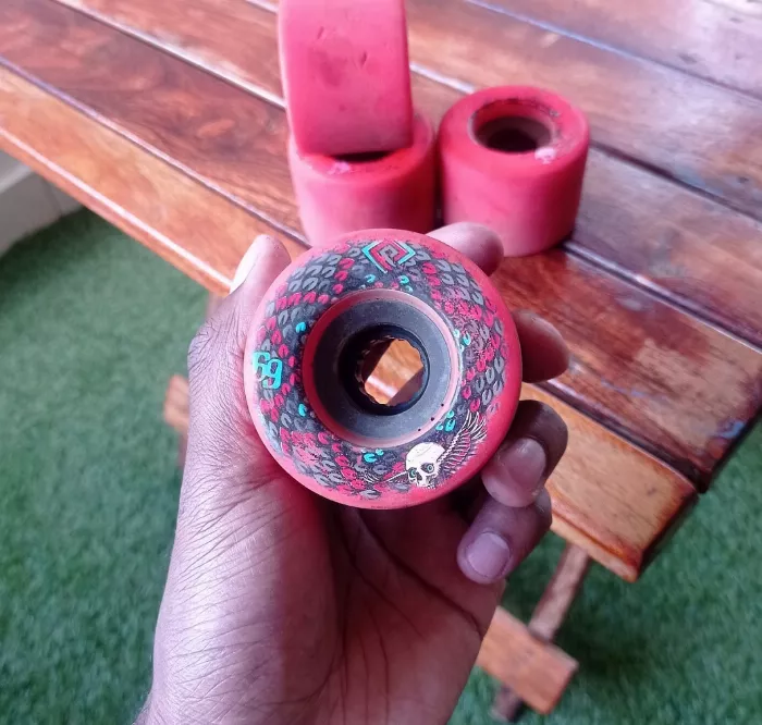 Powell-Peralta Snakes wheels with the graphic intact