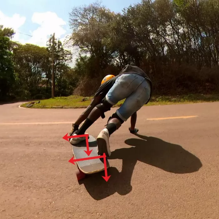 Pushing into the board during a toeside predrift