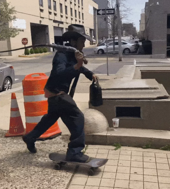 Rick Ross longboarding with his whip