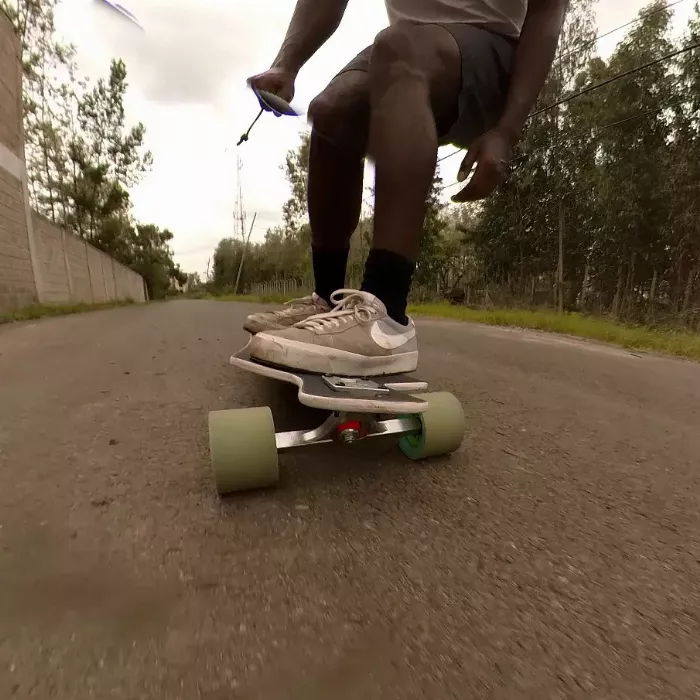 Riding a Landyachtz Drop Hammer with Caliber III Trucks