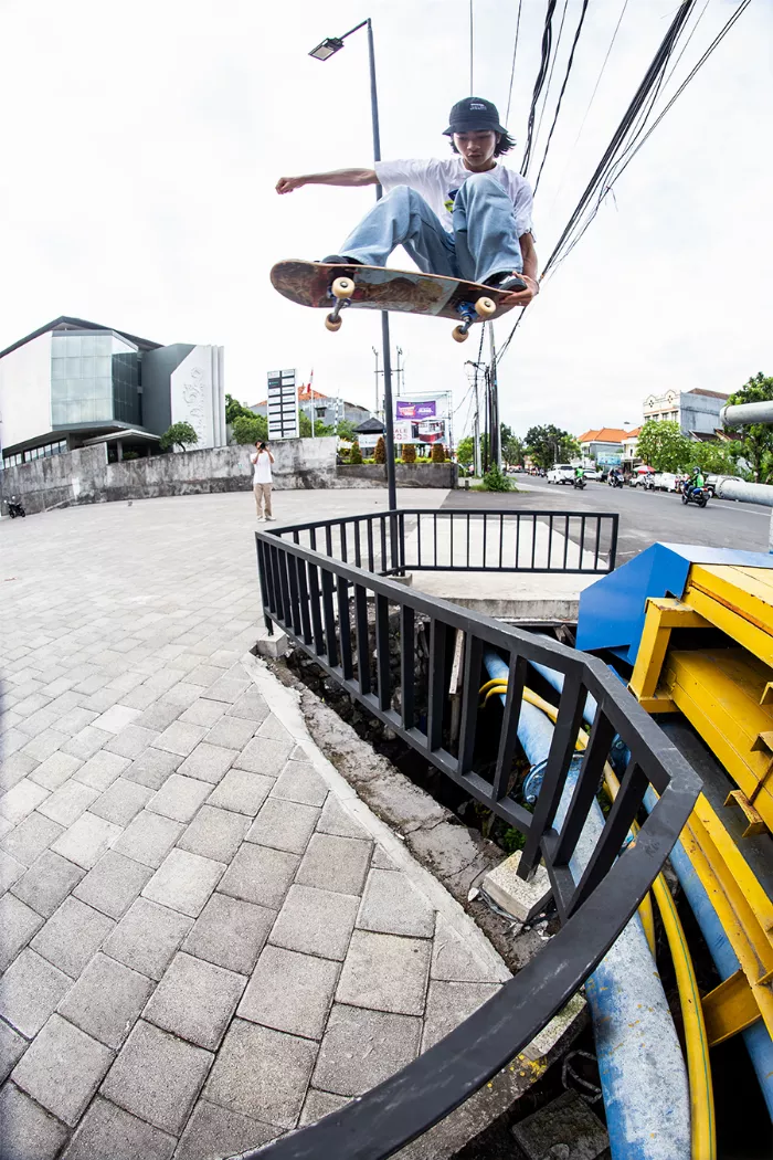 Rubianda mid-trick in Jakarta