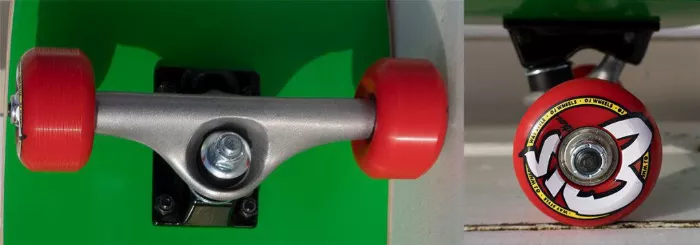 Santa Cruz trucks and OJ wheels close up