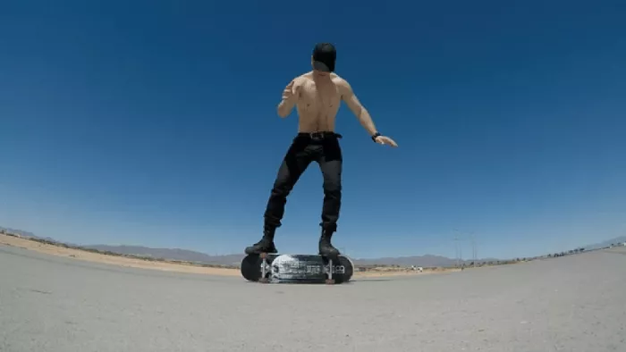 Saul Ojeda skating with nails in his board