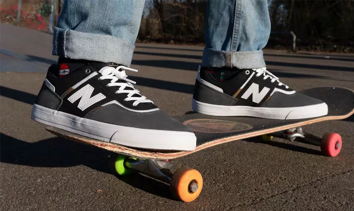 skate shoes on a skateboard