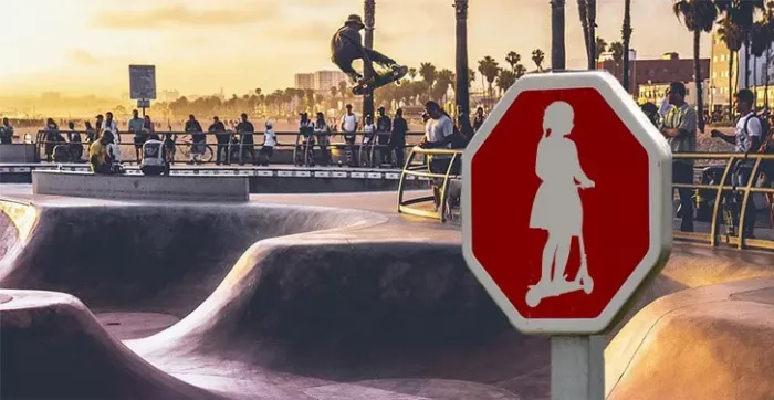 Skateboarder performing an Ollie