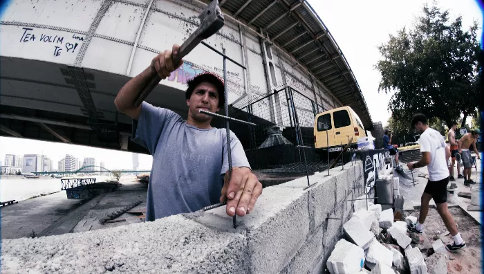 Skaters at the Belgrade DIY spot