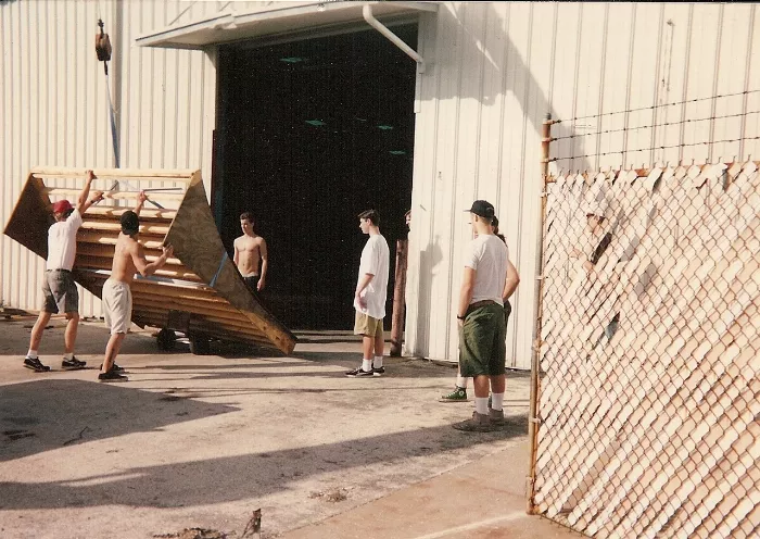 Skaters at the original SPoT warehouse