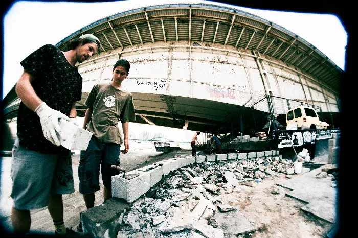 Skaters hanging out at the Belgrade DIY spot