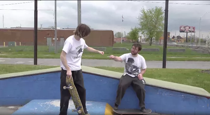 Skating a DIY skate spot