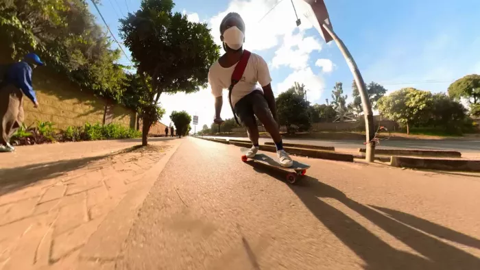 skating on the landyachtz ripper