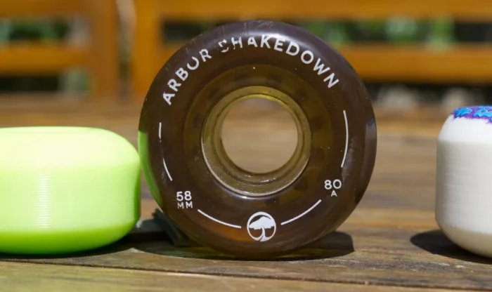 Soft skateboard wheel with an 80A durometer rating