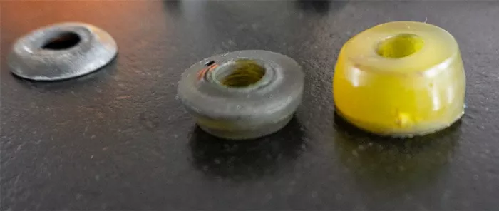 squashed bushings and deformed washers