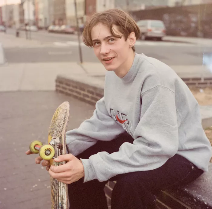 Terrence skating in The Square in Williamsburg in the 90s