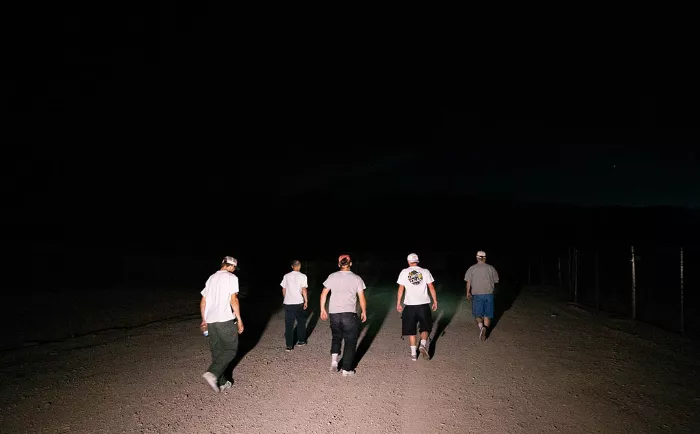 The Earthers exploring a crusty ditch in Las Vegas