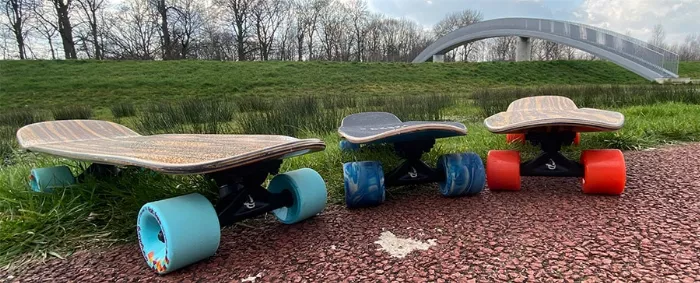 Three Landyachtz Dinghy boards