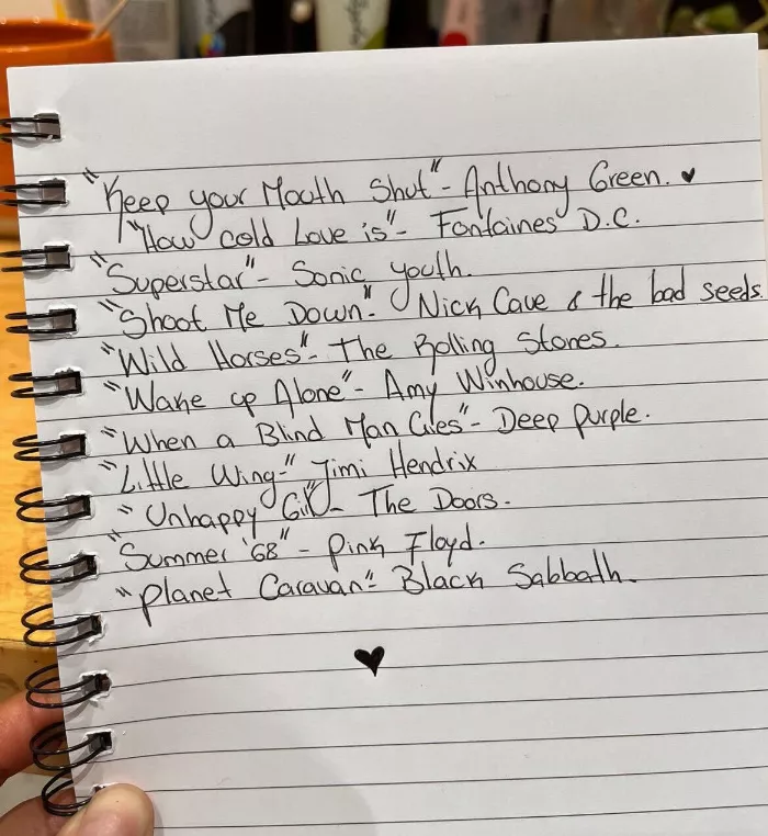 Tracklist for Tania Cruz's mix, a blend of mellow and inspiring sounds