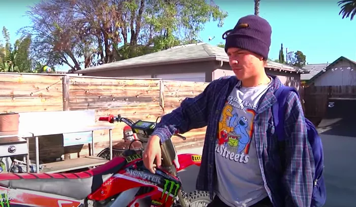 Tyson Peterson riding a dirt bike