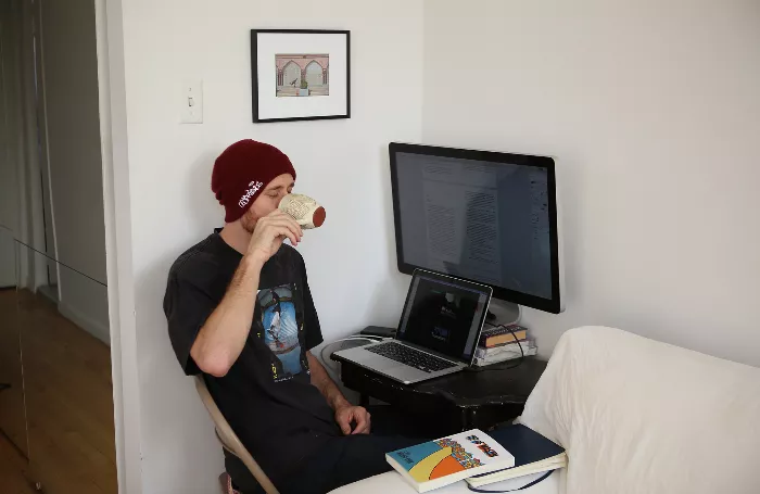 Walker Ryan is interviewed in a skate park environment.